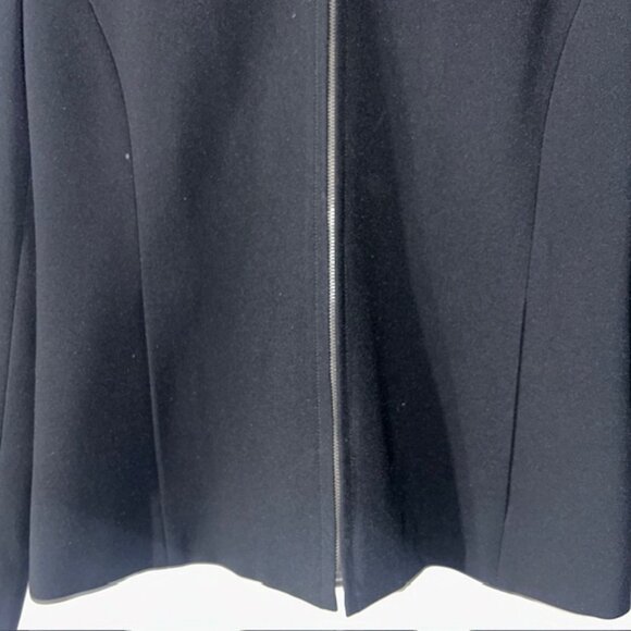 JONES NEW YORK PLATINUM PETITE Black Career Jacket Zip Lined Sz 6P Side Pockets - Picture 2 of 5